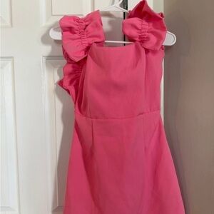 Pink Ruffle Shoulder Dress size Small